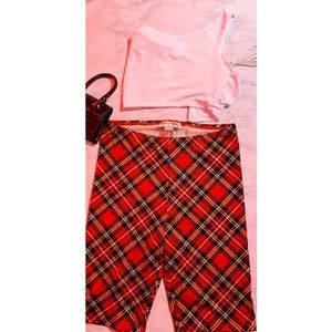 Plaid Biker Shorts